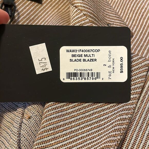 Rag & Bone Slade Blazer in Beige Multi Stripe 2 - Picture 8 of 14